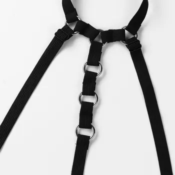 Mens Male Fashion Klubowa Body Chest Harness Belt Metal O-Ring Regulowany Pasek Na Ramię Club Barwear Więzów Costume