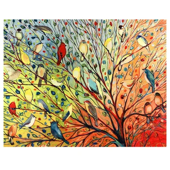 DIY diamentowa malarstwo 27 ptaków na drzewie Diamentowa haft diamante malarstwo ptak na drzewie diamentowa mozaika kolor ptaki