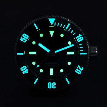 San Martin Diver VS37 Słoneczny kwarc NH35 ze stali nierdzewnej zegarki męskie szkło szafirowe 1000 m wodoodporny, wbudowany pokrowiec temu Lume