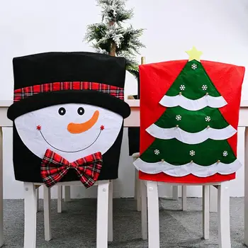 Snowman Choinki Świąteczne Pokrowce Na Krzesła Część Pokrowiec Na Krzesła Home Decor Natal Slipcover Kuchnia Pokrowiec Na Siedzenia Pokrowiec Na Krzesła Slipcover