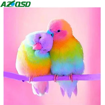 AZQSD diamentowa mozaika kolorowy ptak 5D Diy diamentowa malarstwo zwierzę robótki pełna kwadratowy wiertarka Diamentowa haft wystrój domu