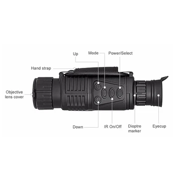 5X40 cyfrowy celownik na podczerwień noktowizor Gogle Scope dla łowiectwa teleskopu Long Range z aparatem Shoot Photo Video Recording(Us Plug