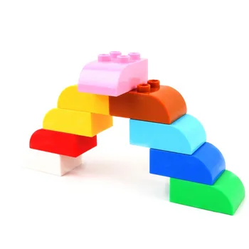 6 szt. Diy 2X3dots zakrzywione cegły duże cząstki akcesoria bloki zabawki dla dzieci prezent