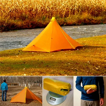 Pagoda smak odkryty camping namiot rzut okienko wodoodporny kemping, turystyka namiot profesjonalny 20D Silnylon Rodless namiot