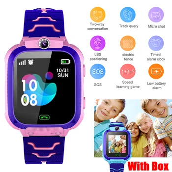 Q12 wodoodporny chłopcy dziewczyny prezent Smartwatch dla dzieci z kartą Sim, aparat dzieci SOS telefon zegarek smart-zegarek dla IOS Android