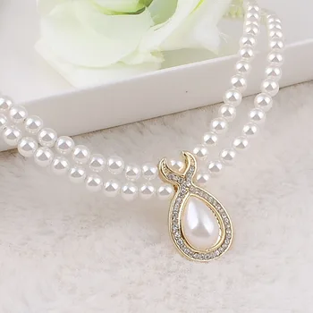Wielowarstwowe biały perłowy naszyjnik Naszyjnik dla kobiet prosty styl handmade DIY poprawiny biżuteria prezent