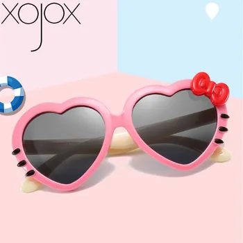 XojoX ładny w kształcie serca okulary polaryzacyjne dziewczyny moda TrendBaby silikonowe okulary UV400 dzieci partia odkryty okulary