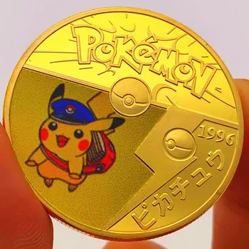 Japoński Pikachu Pokemon Pozłacane Pamiątkowa Moneta Pokemon Booth Towary Złota Moneta Medal