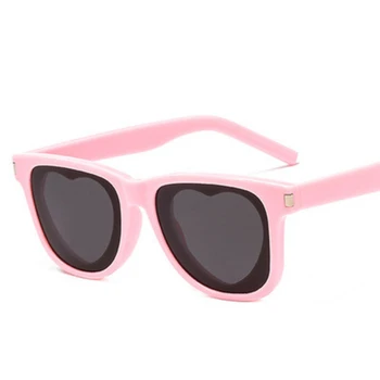 Trend retro sqaure serce okulary dla kobiet 2020 luksusowej marki osobowość okulary Damskie czarne różowe odcienie lustro Gafas de sol