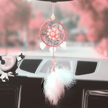 Pinks Dreamcatcher Car Pendant Dream Girl Heart Powder Cute Wind Chime C44