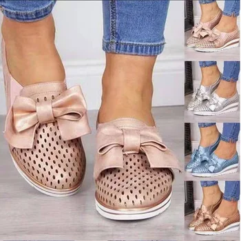 Łuk kobiety mieszkania buty na platformie Damskie mokasyny moda Damska poślizgu na drobnej PU obuwie Zapatos De Mujer 2020