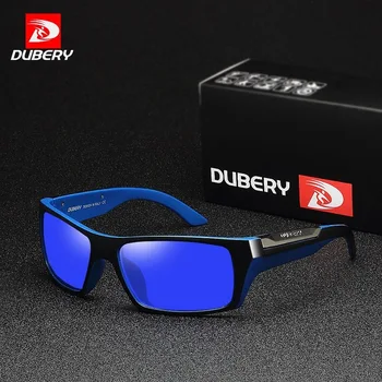 DUBERY okulary polaryzacyjne do jazdy Sport okulary mężczyźni kwadratowa osobowość kolor lustro luksusowe marki design Oculos UV400 186