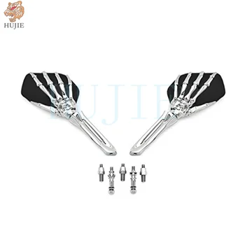 Szkielet czaszka ręka cień boczne lusterko wsteczne motocykl 8 mm lub 10 mm dla felg aluminiowych uniwersalnych bocznych lusterek motocykla