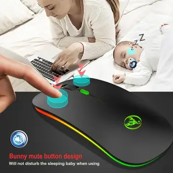 Двухрежимная mysz bezprzewodowa 2.4 G akumulator mause cicha Bluetooth mysz Max 1600DPI gry myszy z USB do PC laptopa TV Box