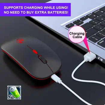 Двухрежимная mysz bezprzewodowa 2.4 G akumulator mause cicha Bluetooth mysz Max 1600DPI gry myszy z USB do PC laptopa TV Box