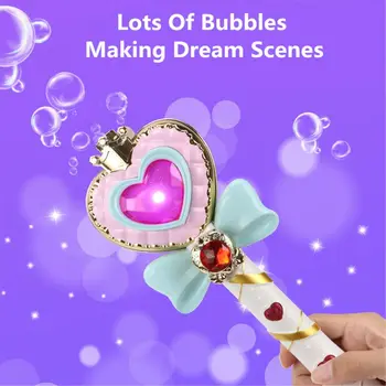 Muzyczny światło-up bubble różdżka bańka maszyna bańka dmuchawa z 2 butelkami bańka decyzję, 2 Ustawienia, prezent dla dzieci dziewczyna