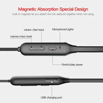 DACOM L06 pasek na szyję sportowe słuchawki bezprzewodowe mini zestaw słuchawkowy Bluetooth grafen stereo Niebieski ząb słuchawki z mikrofonem dla iPhone LG