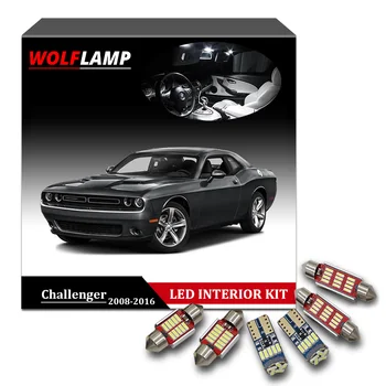 Wolflamp 12szt Super Bright White LED Car Interior Lights For 2008-2016 Dodge Challenger Map Light Dome Lamp License Plate Bulb