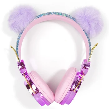 Cat Ear słuchawki przewodowa muzyka słuchawki stereo z mikrofonem dla dzieci dziewczyny zestaw Świąteczny prezent 85dB limit ochrony słuchu