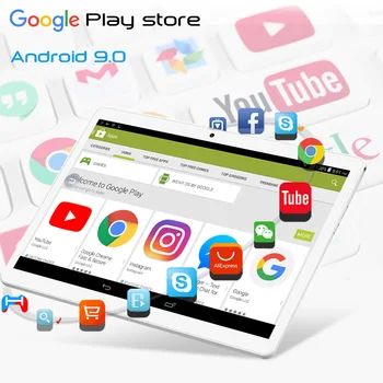 2021 3G/4G telefon Android 9.0 Tablet 10-calowy tablet Octa Core 3GB 32/64 GB ROM, Bluetooth, Wi-Fi 2.5 D stalowy ekran tablety