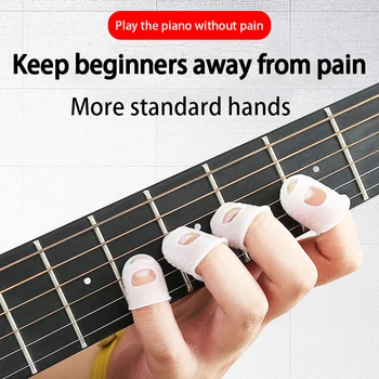 10szt S-L grać na gitarze palec straży lewej ręki przeciwbólowe silikonowe paznokcie ukulele bas instrument muzyczny Gitarowe akcesoria