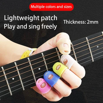 10szt S-L grać na gitarze palec straży lewej ręki przeciwbólowe silikonowe paznokcie ukulele bas instrument muzyczny Gitarowe akcesoria