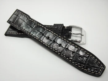 20 mm 22 mm skóra krokodyla bransoletka paski do zegarków czarny brązowy skóra naturalna watchband akcesoria do zegarków bransoletka