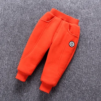 2019 Kid boys ciepłe zimowe spodnie Baby new casual letters label grube aksamitne spodnie dla chłopców 1-5 lat !