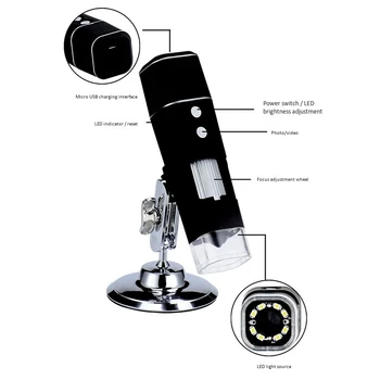 Big deal 1000X Wireless Digital Microscope Camera Handheld Mini WiFi 1080P HD USB nification dla IOS, Android, IPhone, Windows