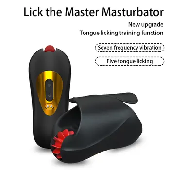 Lizanie sex oralny męski masturbator dla mężczyzn penis opóźnienie trener elektryczny wibrator automatyczny oralny climax głowica do masażu seks zabawki