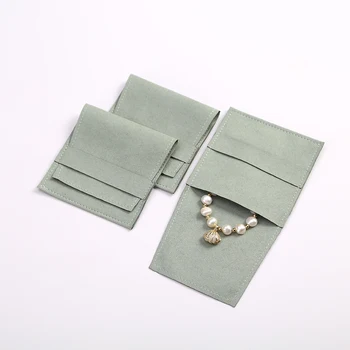 Spersonalizowane torby do pakowania biżuterii pakuje na kolczyki naszyjniki boże narodzenie biżuteria prezent ślubny worka koperty mikrofibry wykonane na zamówienie