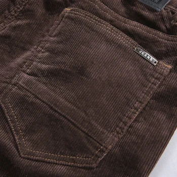 2020 nowe męskie sztruks casual spodnie biznesowa moda jednolity kolor elastyczne spodnie Regular Fit męskie czarne kolor khaki kawy ciemny niebieski