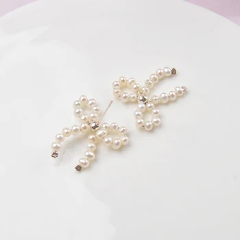 ASHIQI 3-4 mm mini naturalne słodkowodne perły kolczyki pręta dla dziewczyn 925 srebro próby cebula biżuteria prezent