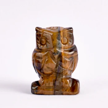 Whosale 1,5 calowe jade kryształowe figurki sowy rzemiosło rzeźbione kamień naturalny awenturyn mini posąg zwierzęcia, aby wystrój uzdrawianie czakry