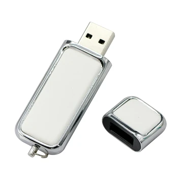Prosty skórzany biznes USB Teacher gift Pen drive 16GB 32GB 64GB 4GB 128 8 gb Pendrive Cle usb Flash Memory Stick z pierścieniem na klucze