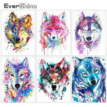 EverShine 5D Diamond Painting Wolf Cross Stitch Diamond Embroidery Animals Picture cyrkonie handmade Art Hobby Home Decor