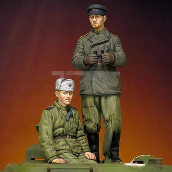1/35 skala żywiczne figurki model WW2 rosyjski czołg załoga zestaw 144 w częściach неокрашенный