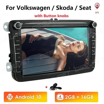 Radio Android10 2Din samochodowy odtwarzacz multimedialny dla VW/Volkswagen/Golf/Polo/Tiguan/Passat/b7/b6/SEAT/leon/Skoda/Octavia radio GPS