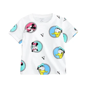 Mała Beatty z krótkim rękawem kreskówka koszulka chłopcy słodkie letnie t-shirty z haftem niektóre zwierzęta wysokiej jakości baby chłopcy koszulka