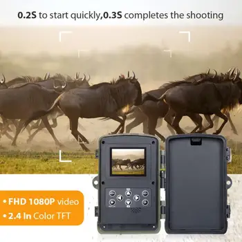 HC801A Full HD 1080P Video 16MP Photo Hunting Camera-Night Vision Forest Wodoodporny Wildlife Camera Photo 0.3 Trigger s Speed