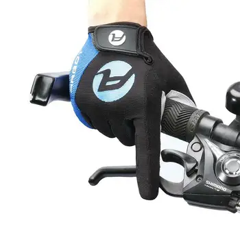 Rękawiczki do jazdy konnej jazda na Rowerze antypoślizgowe rękawice z pełnym palcem Rowerowe rękawice oddychające odporne na wstrząsy klocki sportowe rękawiczki MTB rower Rowerowe rękawiczki