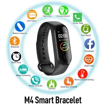 M4 kolorowy ekran inteligentne bransoletka 2020 moda bransoletka sportowy w czasie rzeczywistym krokomierz wodoodporny ciśnienie krwi inteligentny zegarek Hotselling