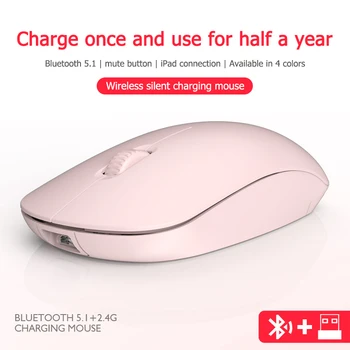 Ładowalna mysz bezprzewodowa 2.4 G Bluetooth Dual Mode Silent Button Gaming Mouse dla komputerów Mac, PC Gamer Business Office Mice Xiaomi