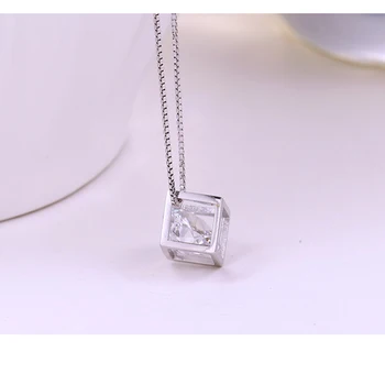 XIYANIKE 2017 925 Srebrny naszyjnik dla kobiet naszyjnik wisiorek kostka Kryształ naszyjnik letnia odzież biżuteria akcesoria VNS8297