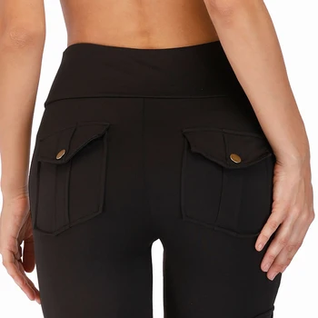 Acefany legginsy damskie Tummy Control Push up legginsy z kieszeniami biegowe spodnie sportowe FT041 rajstopy damskie sportowe spodnie fitness