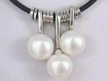 Darmowa wysyłka >>>>>>>>>>>>>>> moda, panie,białe hodowane słodkowodne perły naszyjnik skórzany naszyjnik