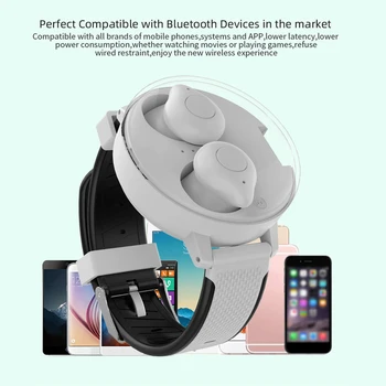 Długa bateria HD stereo inteligentne bransoletka ze słuchawkami Tws słuchawki Bluetooth przenośny bransoletka słuchawki bezprzewodowe fitness zegarek