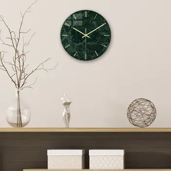 Nowoczesny światło luksusowe zegary ścienne marmur tekstura zegar główna sypialnia dekoracje zegar akrylowy długotrwałe drukowanie TV ścienne dekoracja