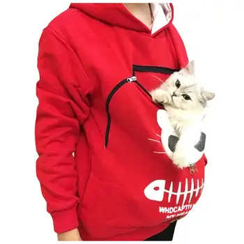 2021 kobieta swetry damska bluza zwierzę worek kaptur bluzy Carry Cat oddychająca sweter bluzka bluza z Kapturem оверсайз zima