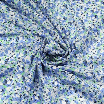 Mini niebieski kwiat wydruku jedwabną tkaniny bawełnianej mały edukacyjny projekt 12momme,SCT464